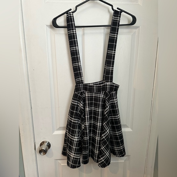 Dark academia school girl plaid high waisted suspender feminine preppy - Picture 1 of 5